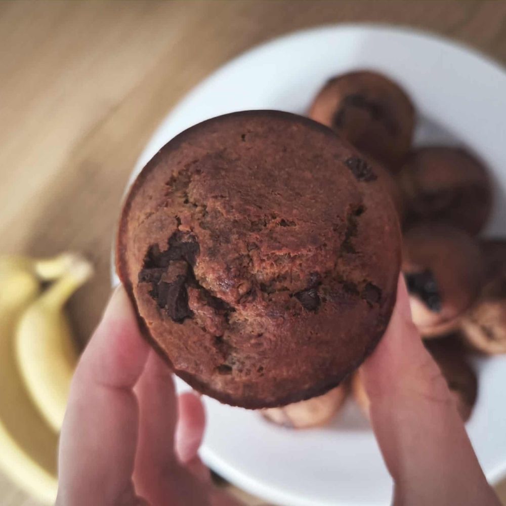 Muffins μπανάναςμε φυστικοβούτυρο